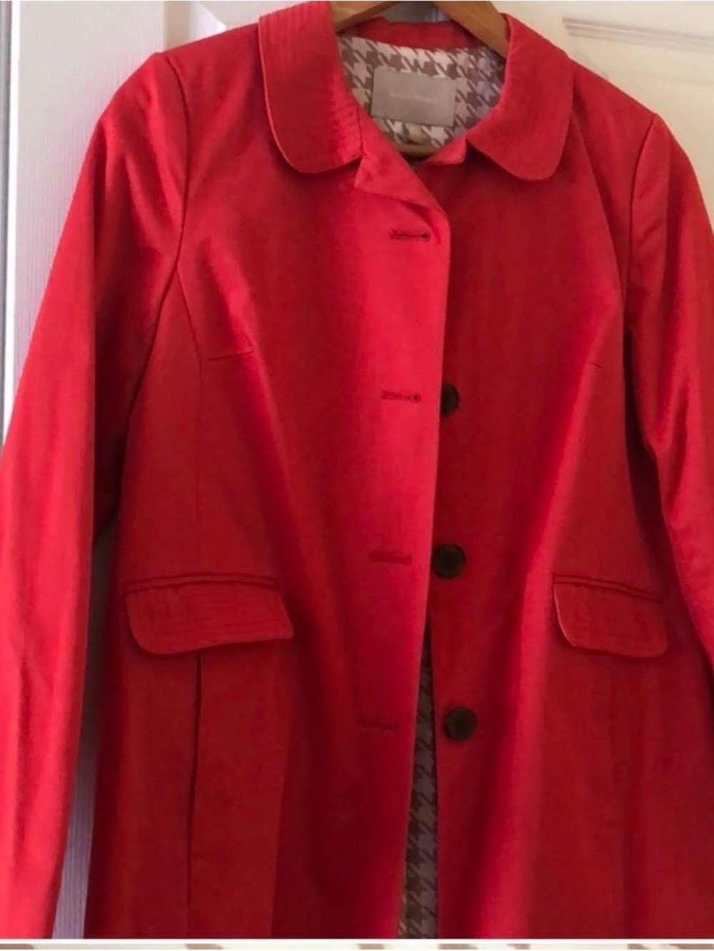 Banana Republic Red Trench Coat with Flap Pockets